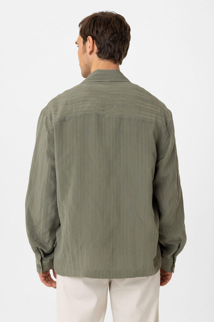 ANT Antioch Haki Oversize Textured Men's Shirt - Panevėžys