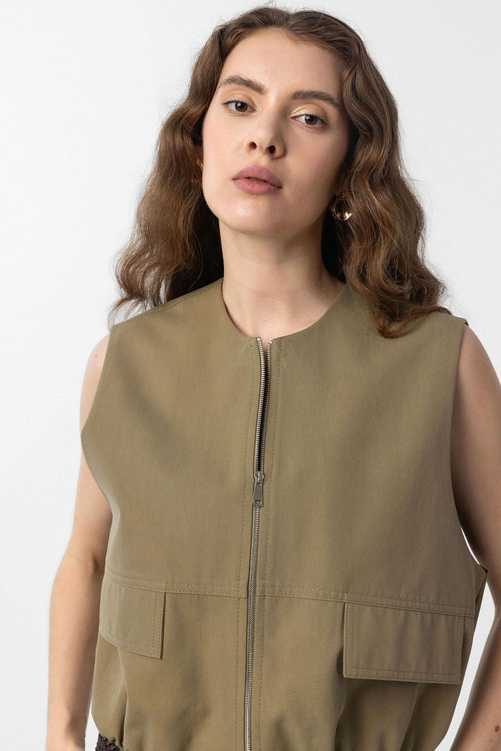 ANT Antioch Haki Oversize Women's Vest - Kutaisi