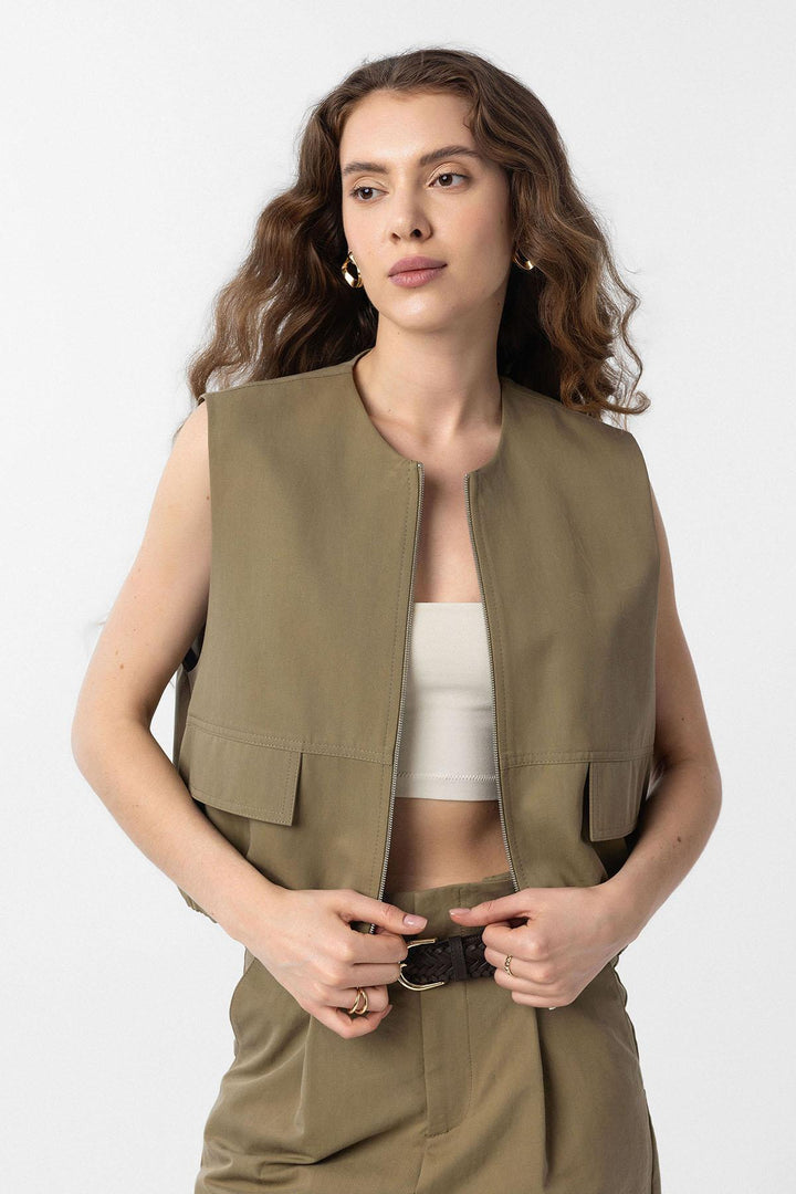 ANT Antioch Haki Oversize Women's Vest - Kutaisi
