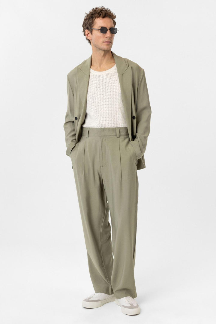 ANT Antioch Haki Pileli Baggy Fit Erkek Pantolon - Piacenza