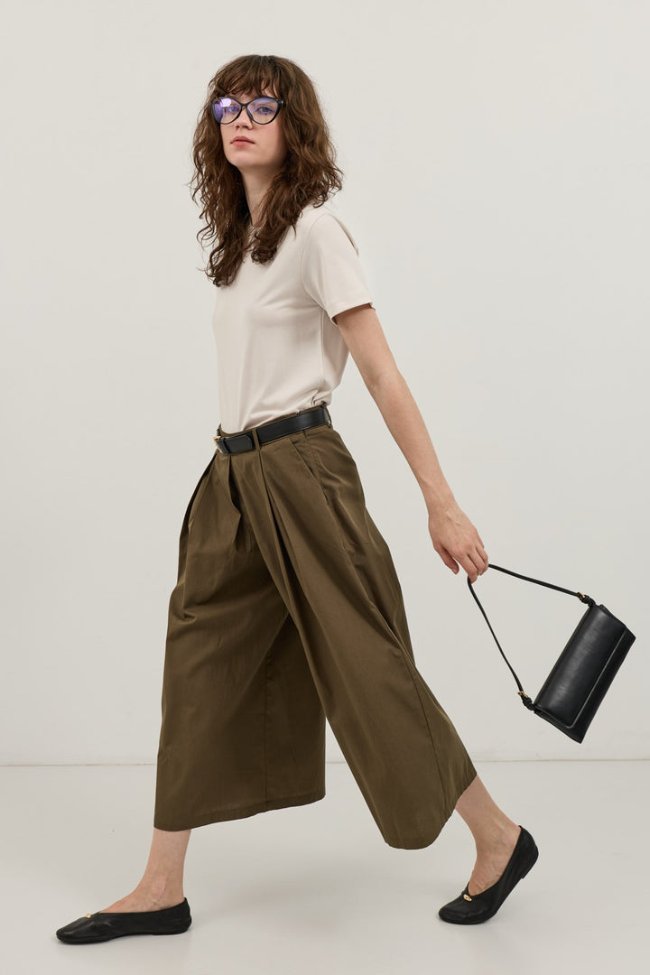 ANT Antioch Haki Pileli Culotte Pantolon - Wheeling