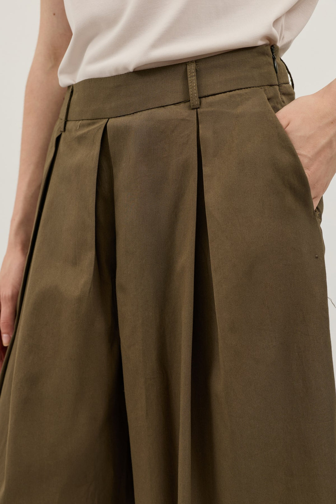 ANT Antioch Haki Pileli Culotte Pantolon - Wheeling