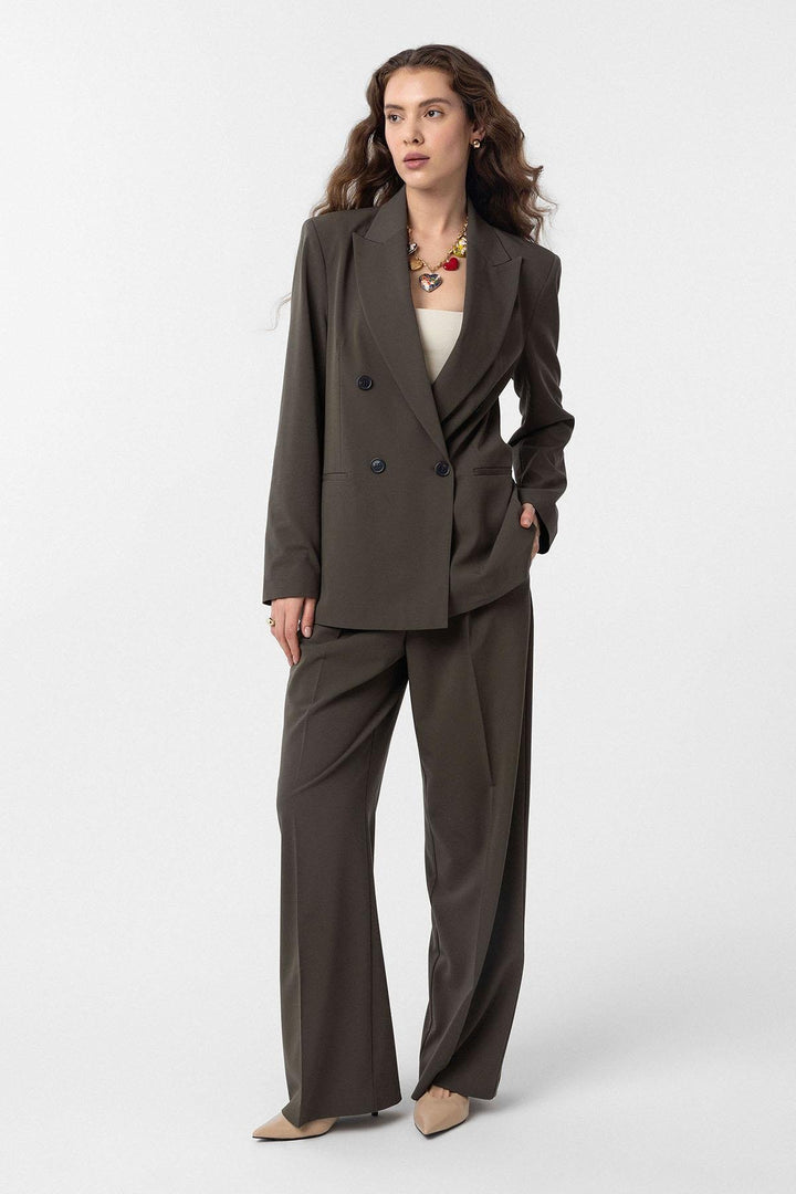 ANT Antioch Haki Regular Fit Double-Breasted Women's Blazer Jacket - Fort Collins