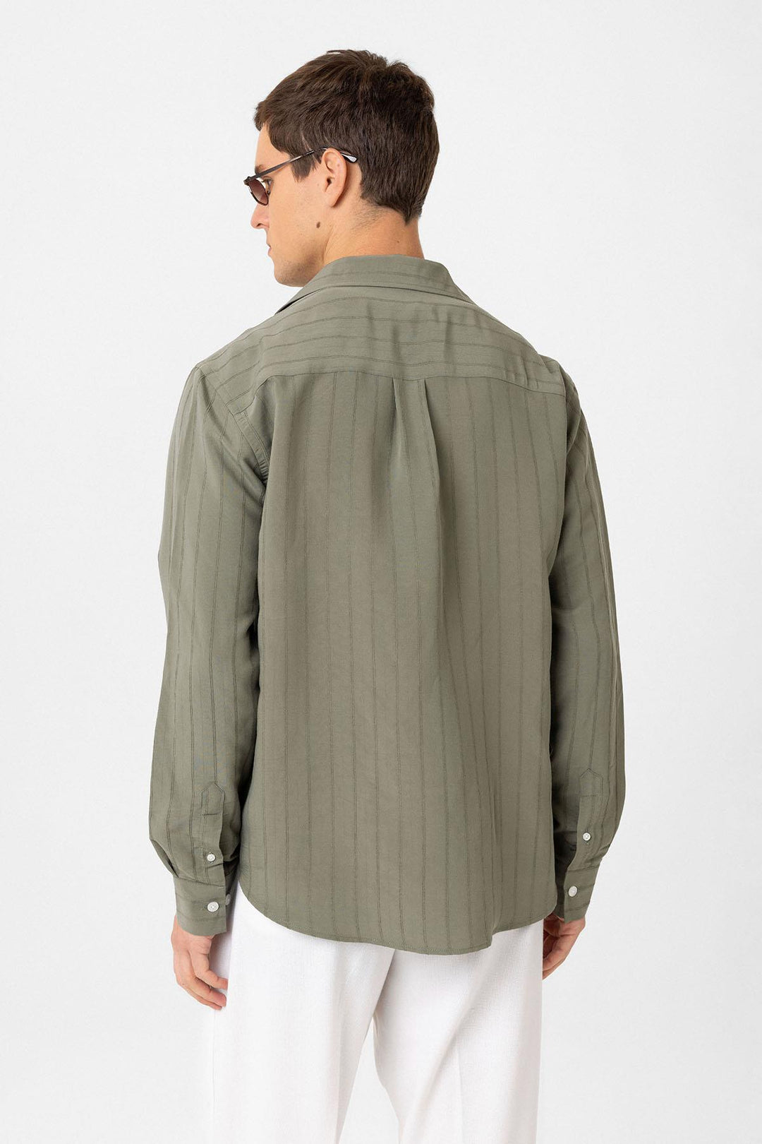 ANT Antioch Haki Relax Fit Striped Men's Shirt - Marana