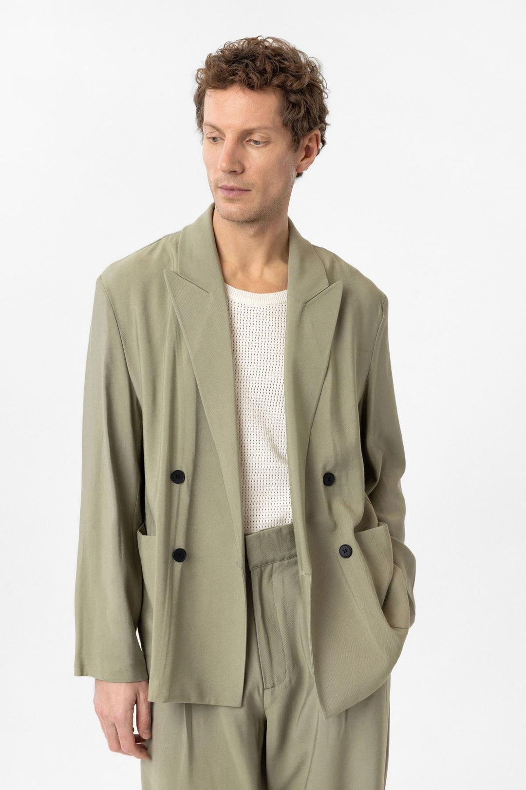 ANT Antioch Haki Relax Fit Diagonel Slim Men's Blazer Jacket - Speyer