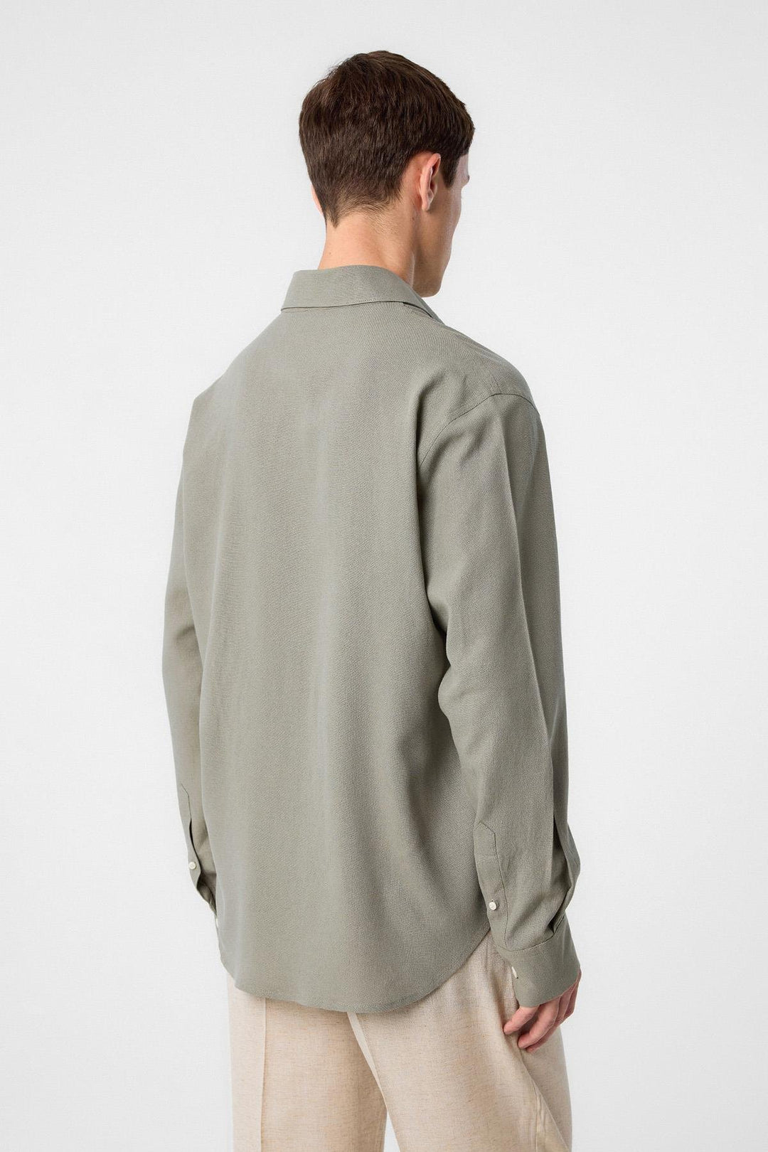 ANT Antioch Haki Relax Fit Linen Blend Men's Shirt - Hamburg