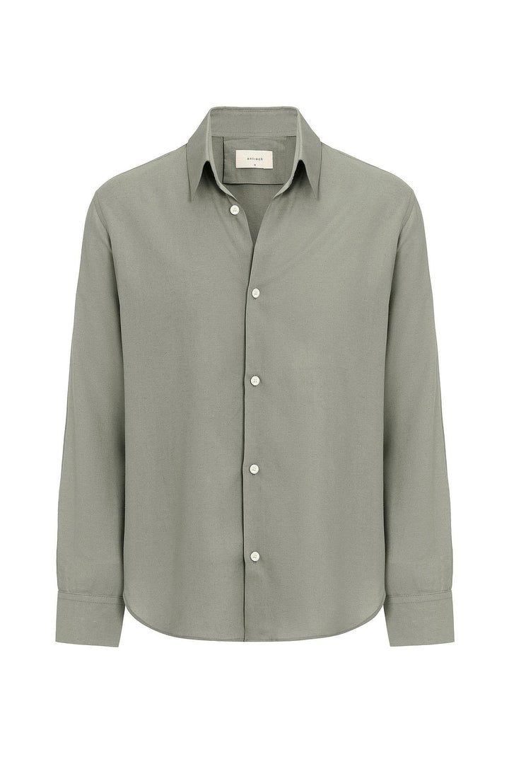 ANT Antioch Haki Relax Fit Linen Blend Men's Shirt - Hamburg