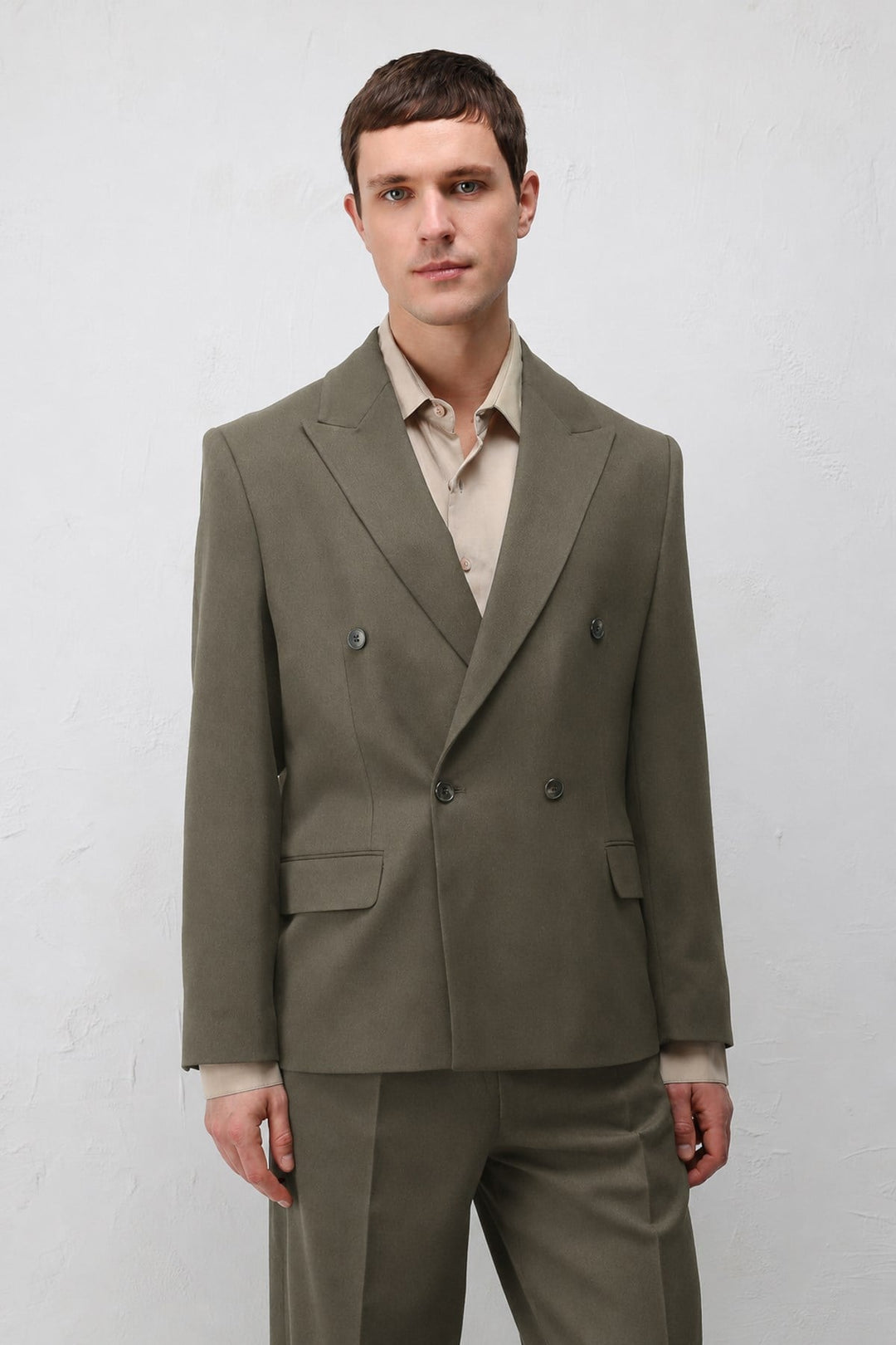 ANT Antioch Haki Relax Fit Kruvaze Erkek Blazer Ceket - Tarragona