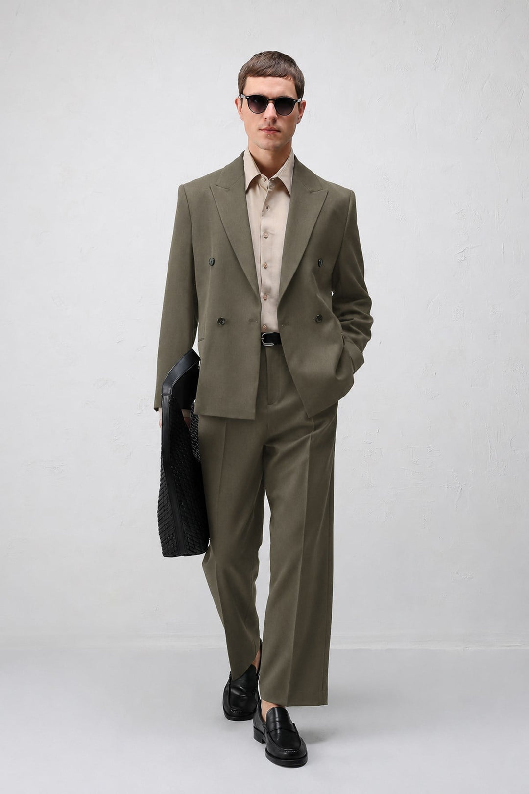 ANT Antioch Haki Relax Fit Kruvaze Erkek Blazer Ceket - Tarragona