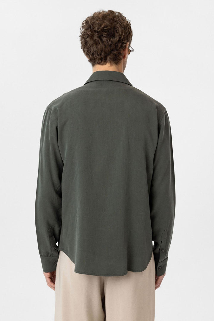 ANT Antioch Haki Relax Fit Lyocell Fabric Men's Shirt - Lingen