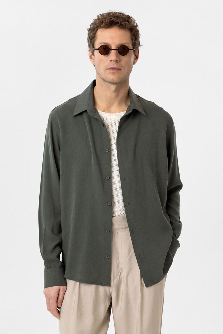 ANT Antioch Haki Relax Fit Lyocell Fabric Men's Shirt - Lingen