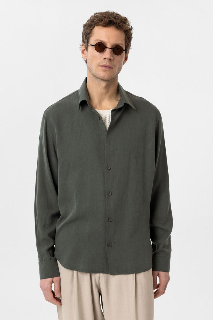 ANT Antioch Haki Relax Fit Lyocell Fabric Men's Shirt - Lingen