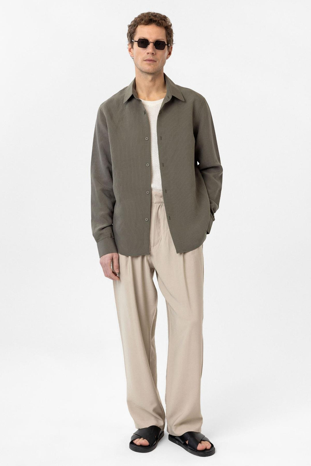 ANT Antioch Haki Relax Fit Modal Fabric Men's Shirt - Angers