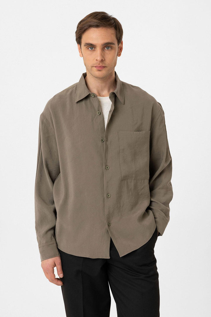 ANT Antioch Haki Relax Fit Modal Fabric Men's Shirt - South Brunswick