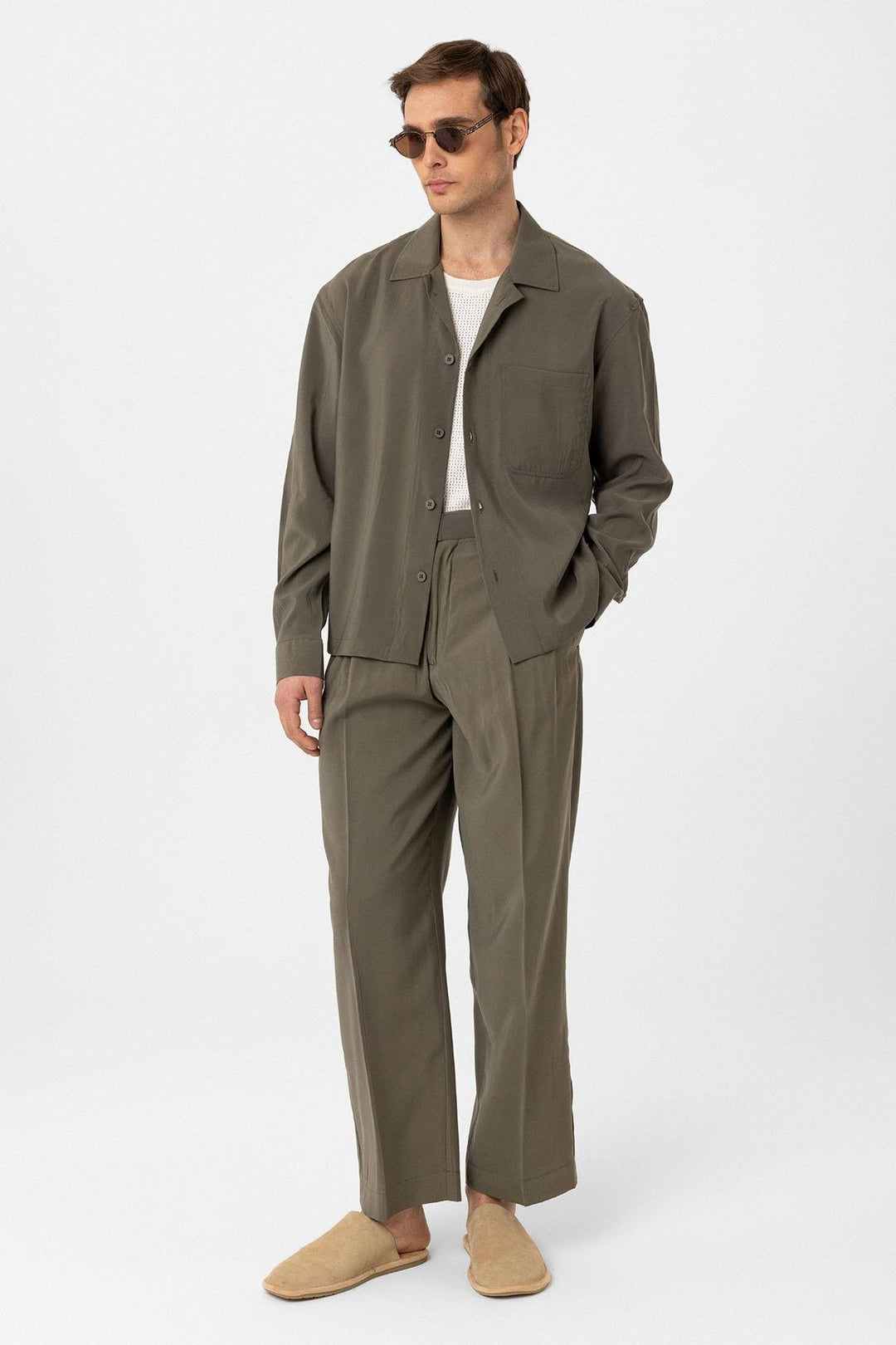 ANT Antioch Haki Relax Fit Modal Fabric Men's Shirt - Dunkerque