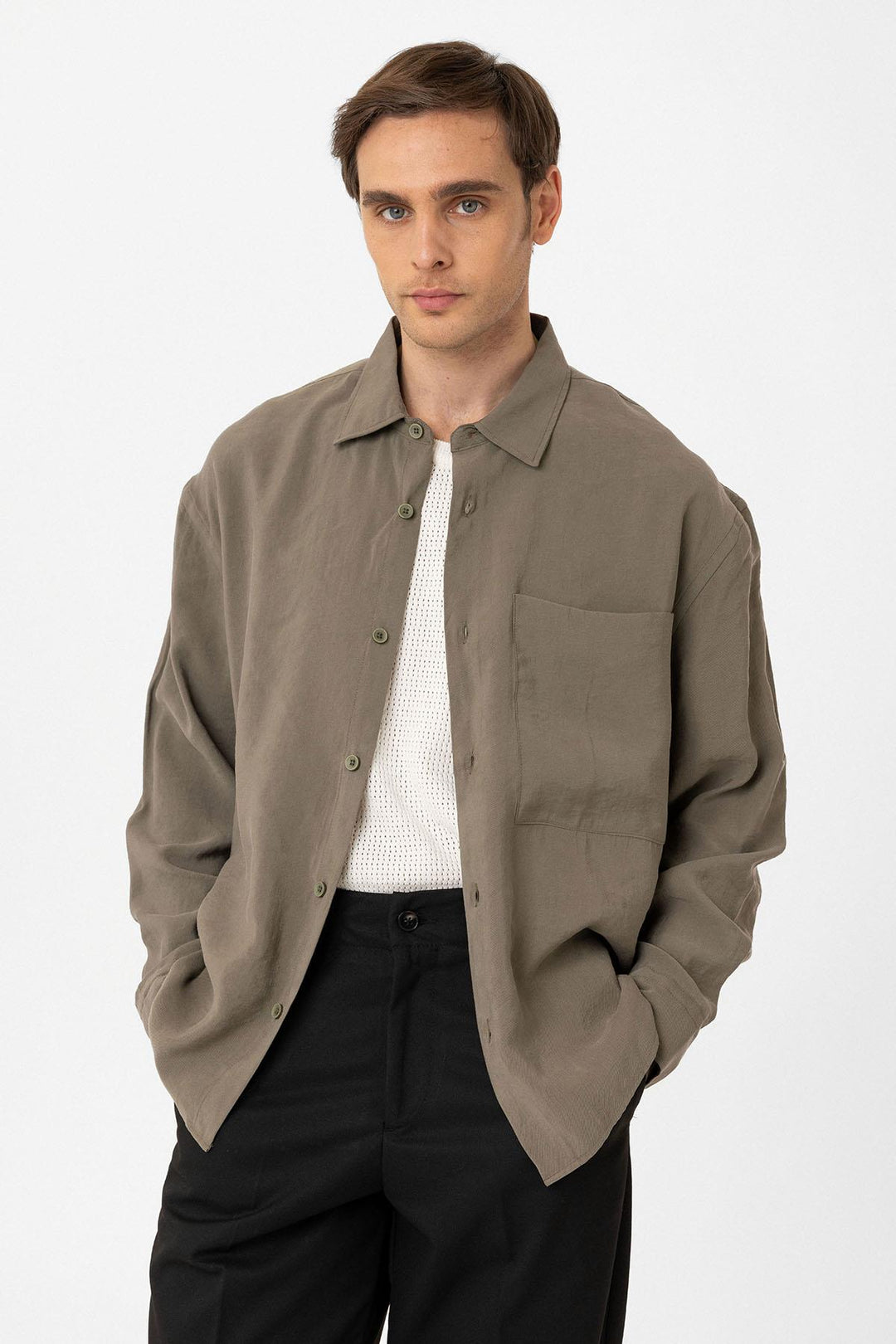 ANT Antioch Haki Relax Fit Modal Fabric Men's Shirt - South Brunswick