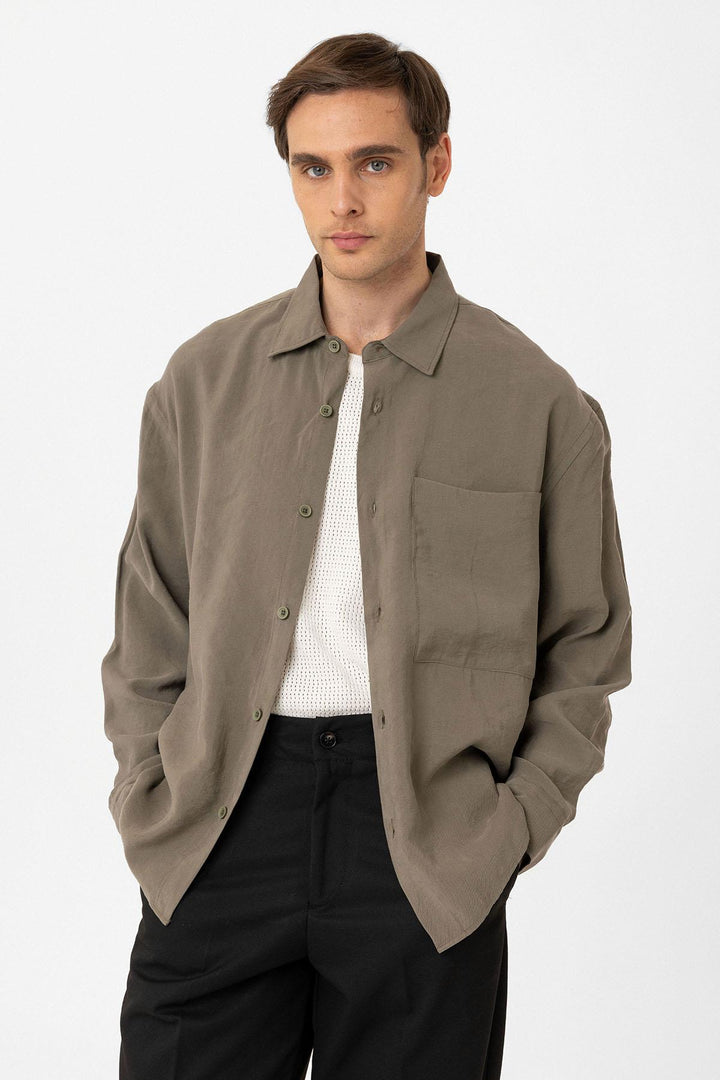 ANT Antioch Haki Relax Fit Modal Fabric Men's Shirt - South Brunswick