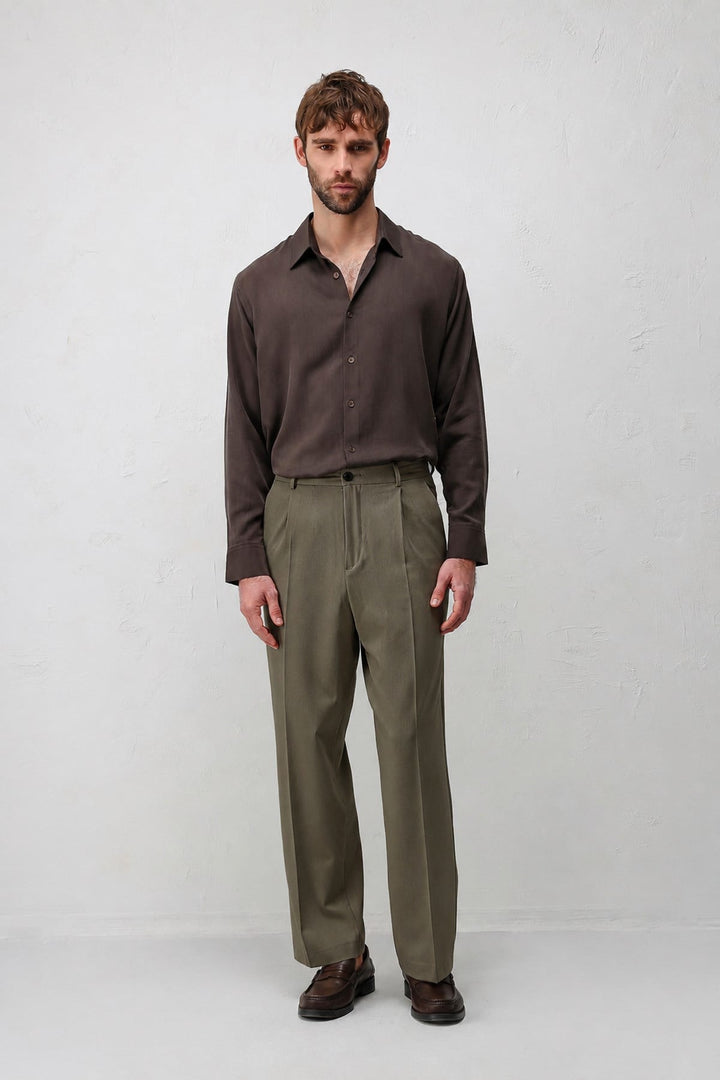 ANT Antioch Haki Relax Fit Pilili Erkek Pantolon - Monterey Park