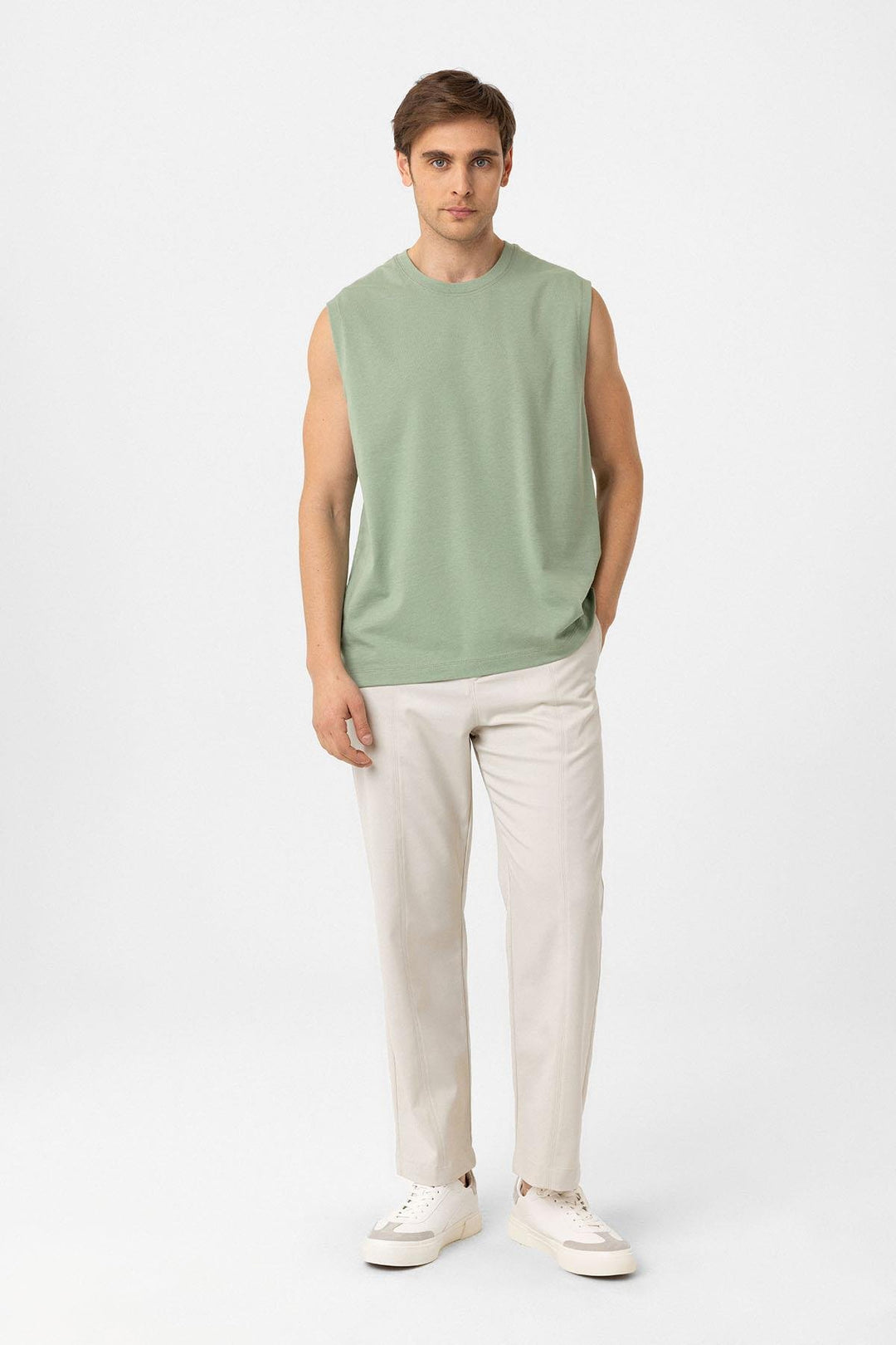 ANT Antioch Haki Relaxed Fit Erkek Kolsuz T-Shirt - Marina di Carrara