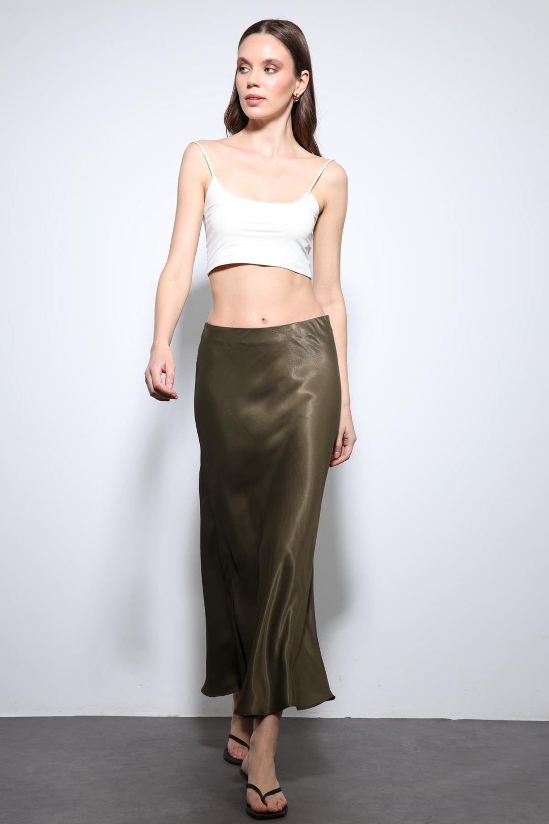 ANT Antioch Satin Midi Skirt - Gagny