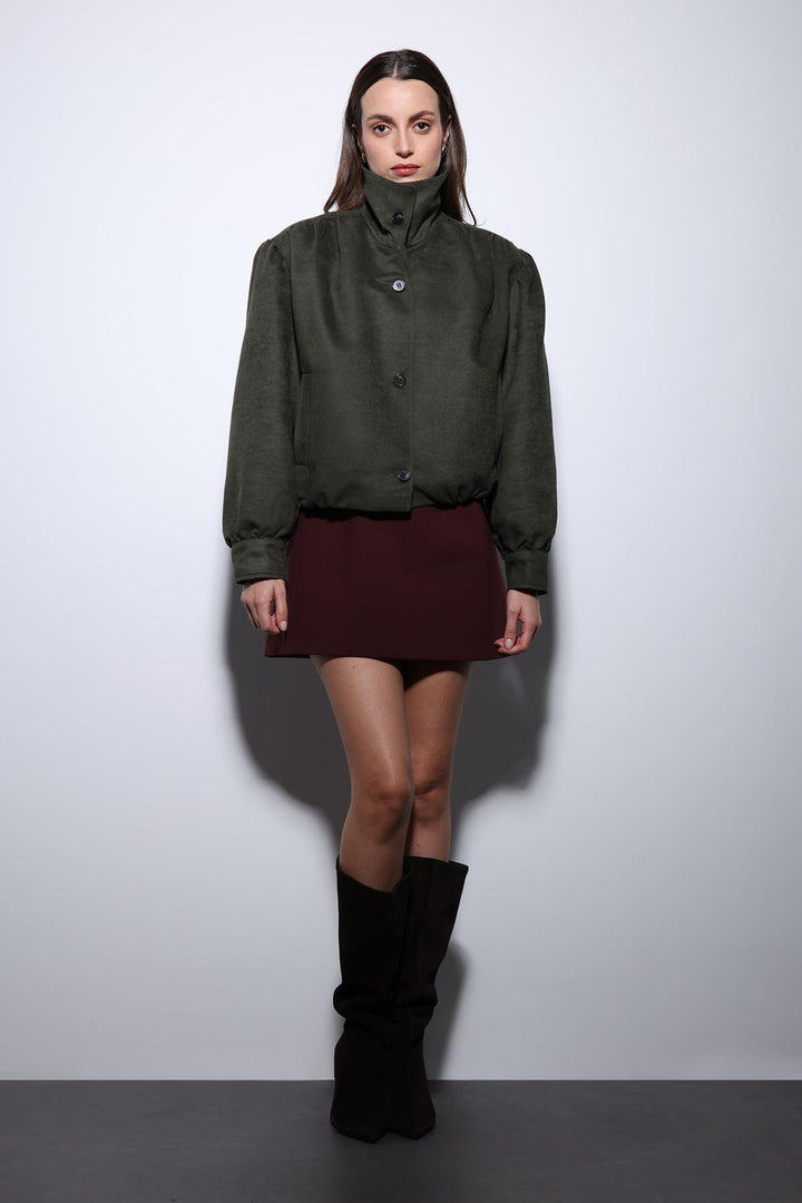 ANT Antioch Khaki Suede-Look Bomber Women's Jacket - Norwalk