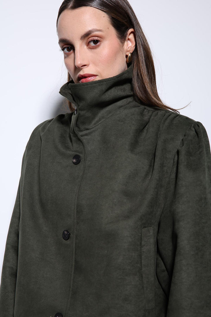 ANT Antioch Khaki Suede-Look Bomber Women's Jacket - Norwalk