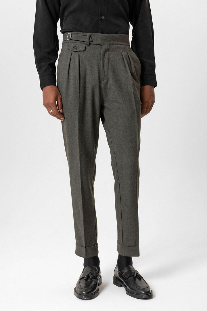 ANT Antioch Haki Toka Detailed High Waisted Men's Pants - Acambay