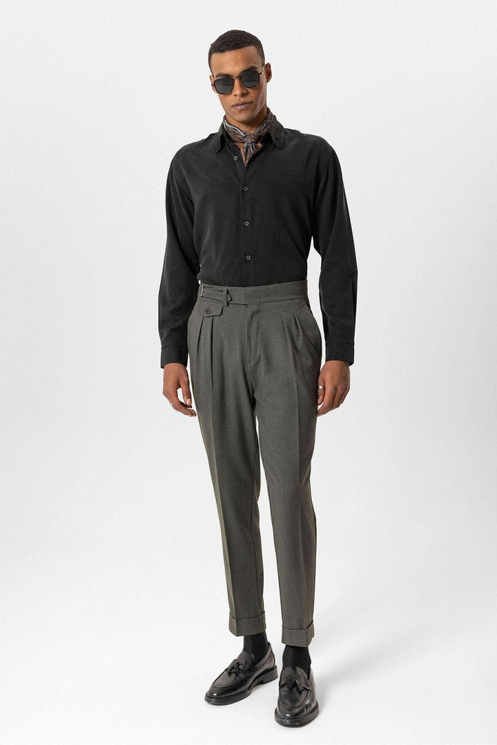 ANT Antioch Haki Toka Detailed High Waisted Men's Pants - Acambay