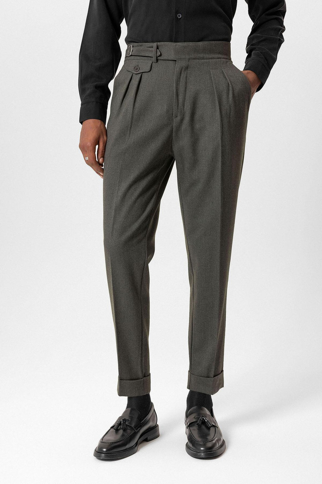 ANT Antioch Haki Toka Detailed High Waisted Men's Pants - Acambay