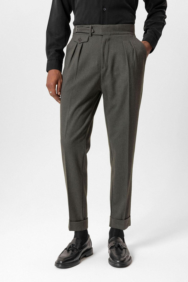 ANT Antioch Haki Toka Detailed High Waisted Men's Pants - Acambay