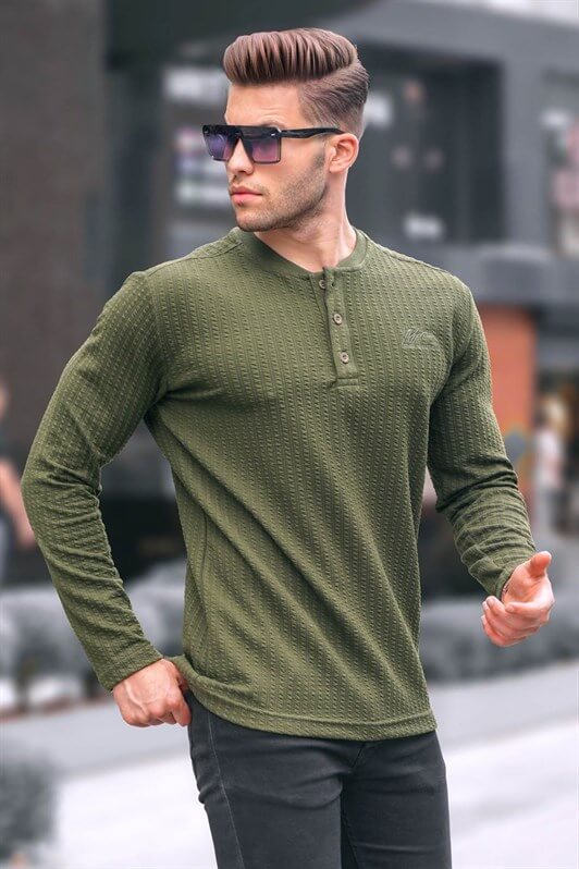MDX Haki Waffle Fabric Basic Sweater 6007 - Ancona