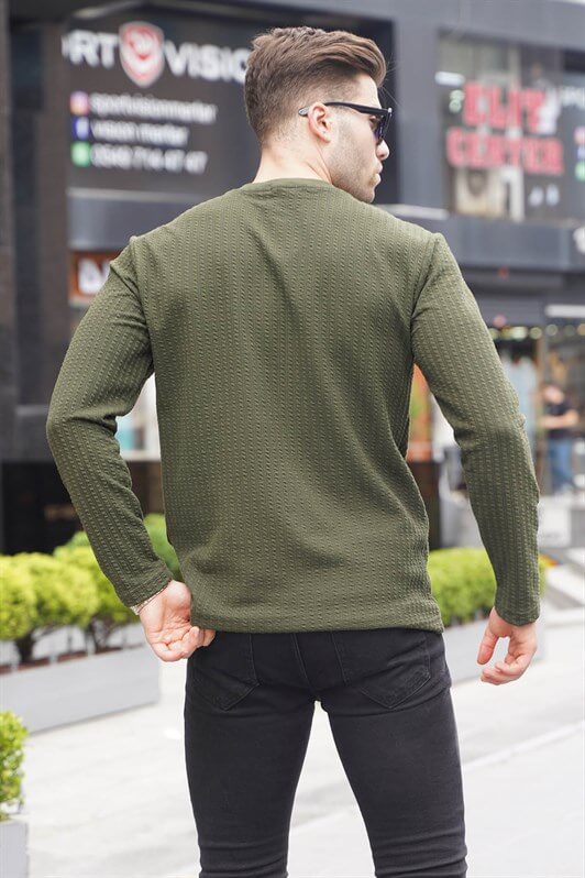 MDX Haki Waffle Fabric Basic Sweater 6007 - Ancona
