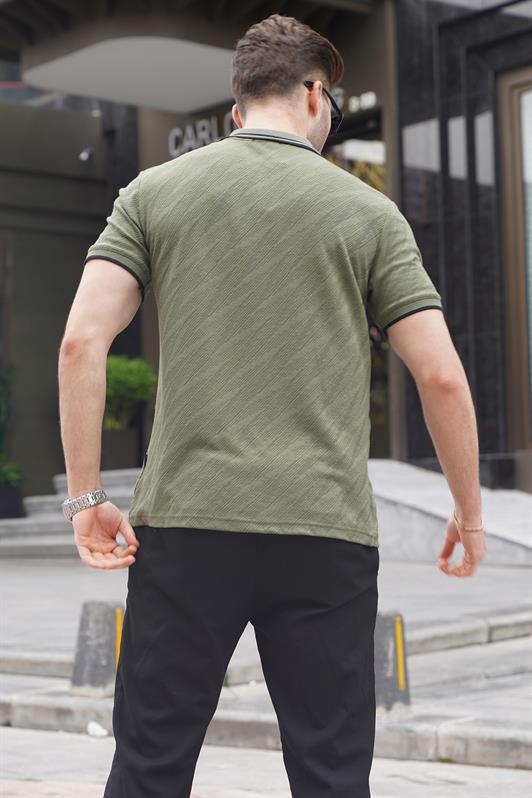 MDX Haki Green Polo Neck Regular Fit Men's T-shirt 6110 - Bagneux