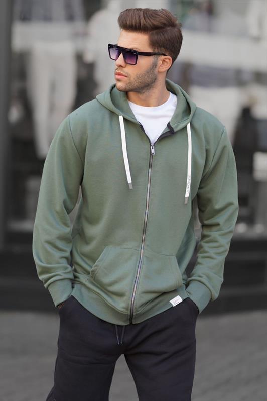 MDX Khaki Green Zippered Hooded Sweatshirt 6161 - Brasschaat