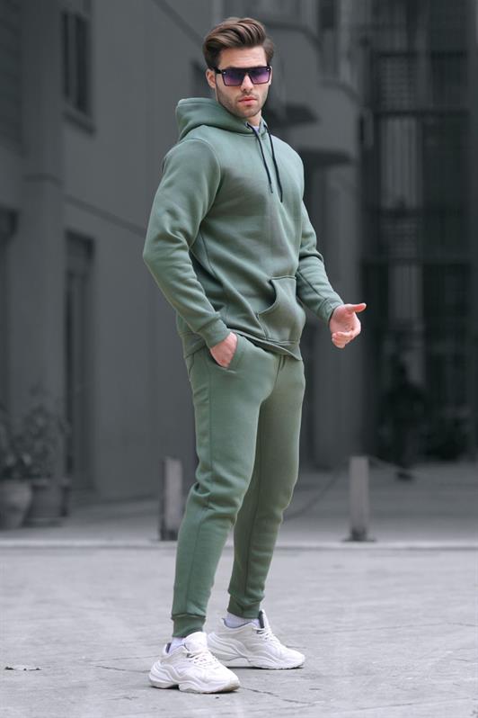 MDX Khaki Green Hooded Basic Tracksuit Set 5905 - Sandy