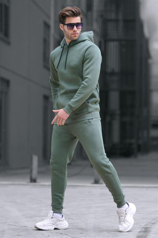 MDX Khaki Green Hooded Basic Tracksuit Set 5905 - Sandy