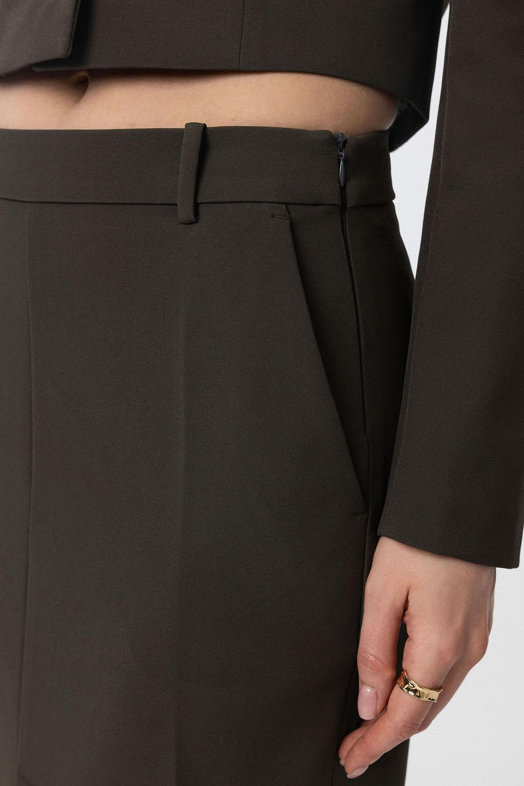 ANT Antioch Khaki Slit Women's Pencil Skirt - Covington