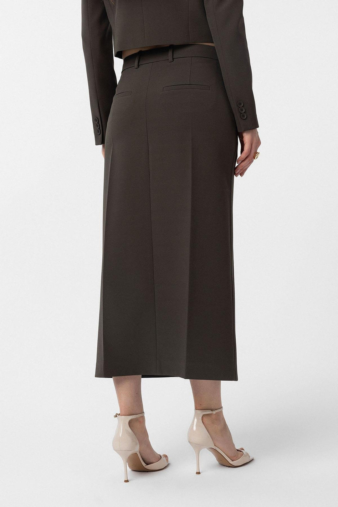 ANT Antioch Khaki Slit Women's Pencil Skirt - Covington