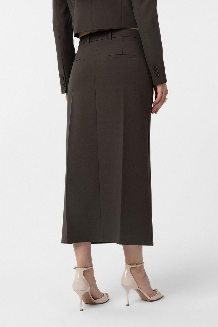 ANT Antioch Khaki Slit Women's Pencil Skirt - Covington