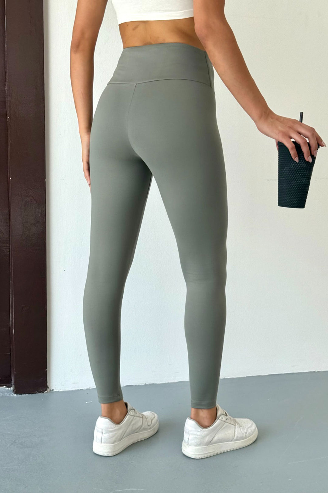 Haki High Waist Light Touch Soft Textured Leggings BCCM-253003 - Mission Bend