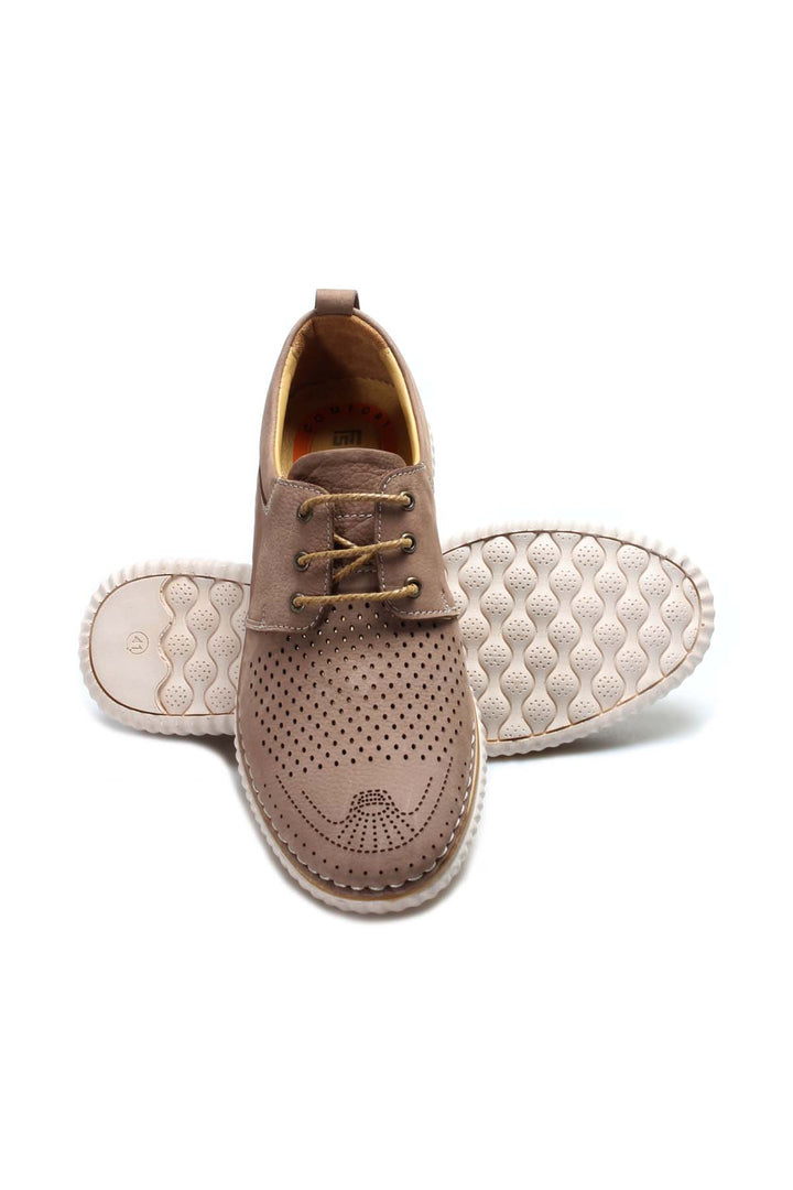 FST Genuine Leather Men's Casual Shoes 662MA46 Beige Nubuck - Jocotepec