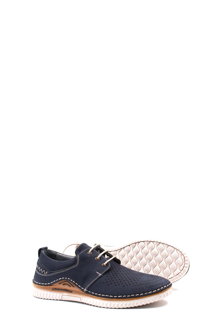 حذاء FST جلد طبيعي للرجال كاجوال 662MA46 Nubuck كحلي - ماسا