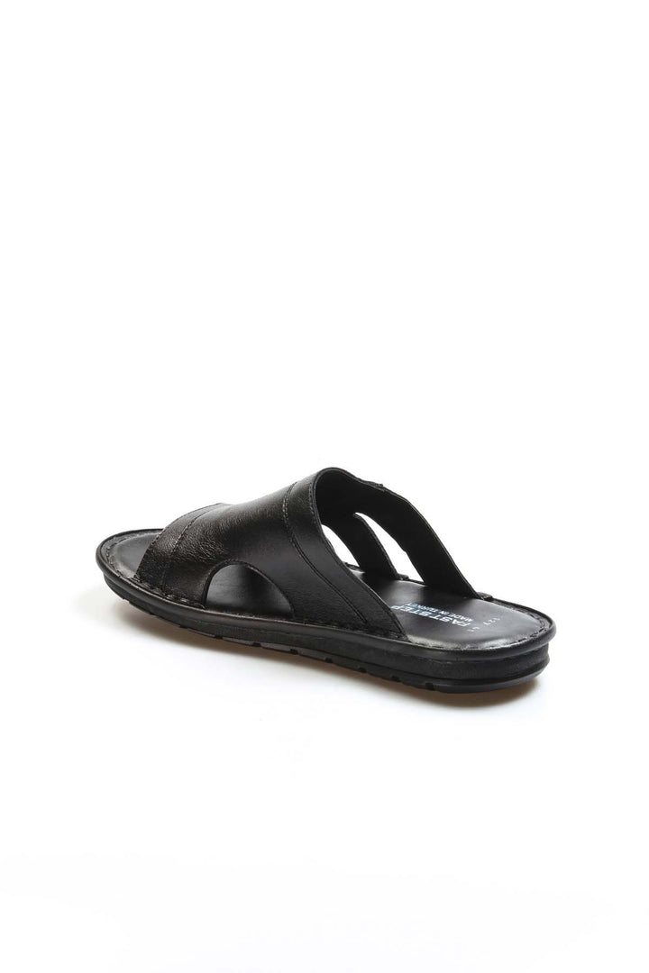 FST Genuine Leather Men's Flat Slippers 018MA127791 Black Orlondo - Hamm