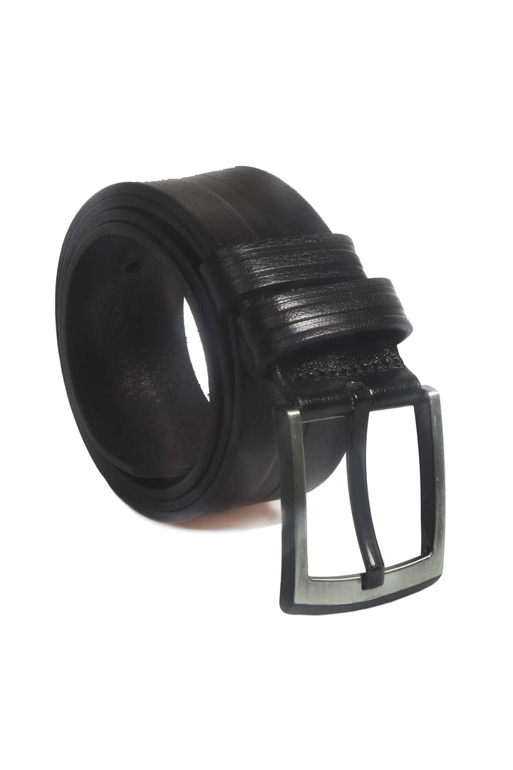 FST Genuine Leather Men's Belt Accessory 779KAD045-07 Black - Toulon