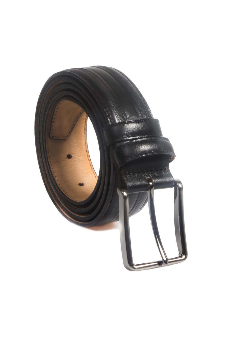 FST Genuine Leather Men's Belt Accessory 779KAF134-49 Black - Getafe