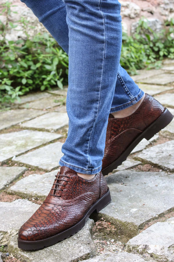 FST Genuine Leather Men's Classic Shoe 252MA6336 Tabby Snake - Kennewick