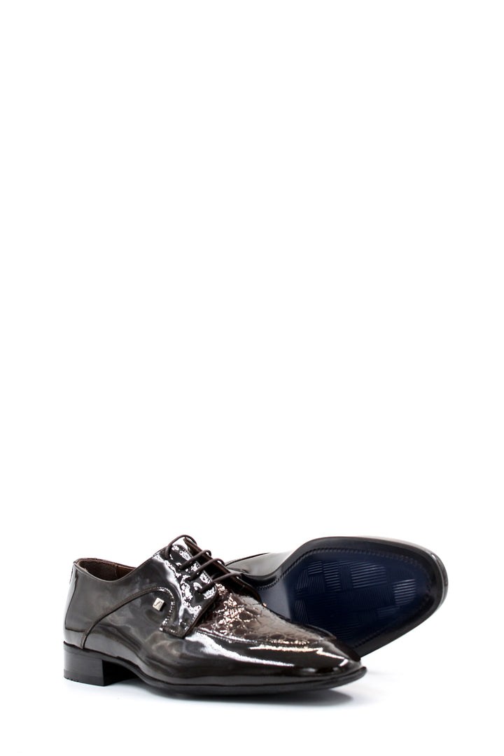 FST Genuine Leather Men's Classic Shoe 278MA2793 Brown Patent - Newton
