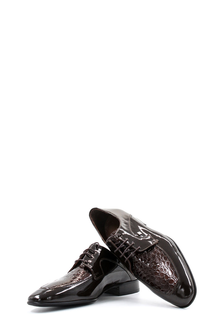 FST Genuine Leather Men's Classic Shoe 278MA2793 Brown Patent - Newton