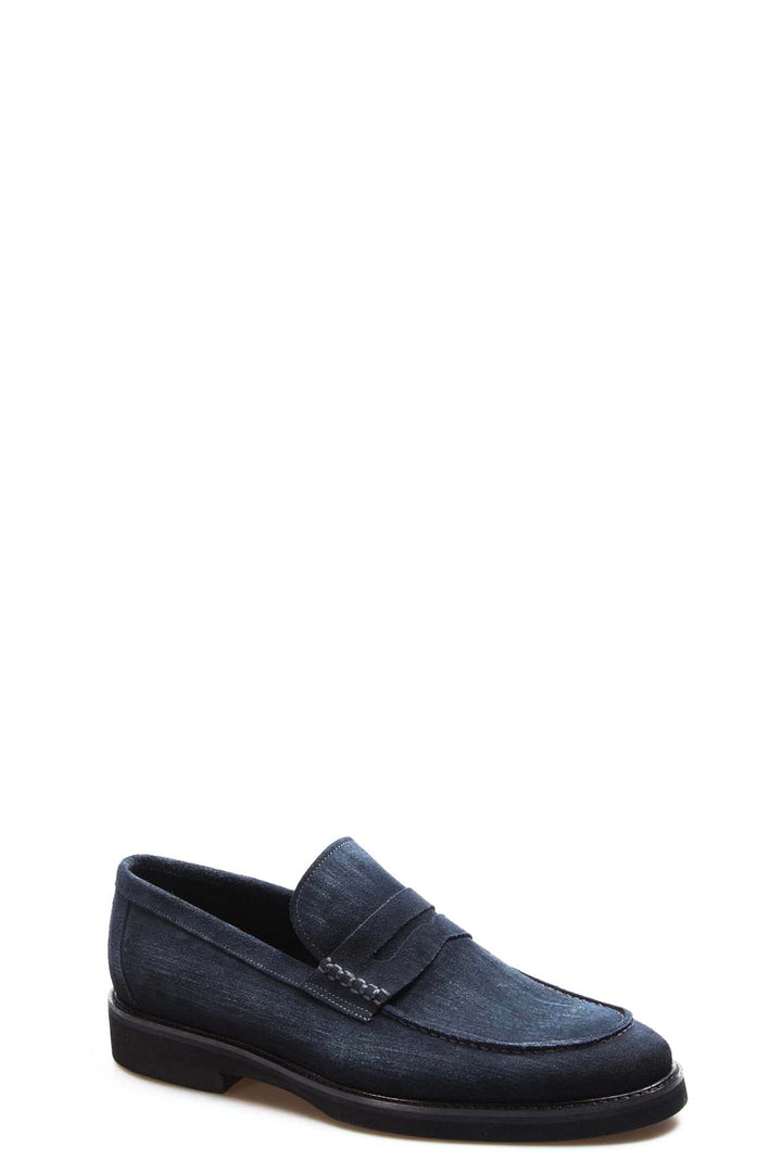 FST Genuine Leather Men's Classic Shoe 403MA319 Navy Suede - Benevento