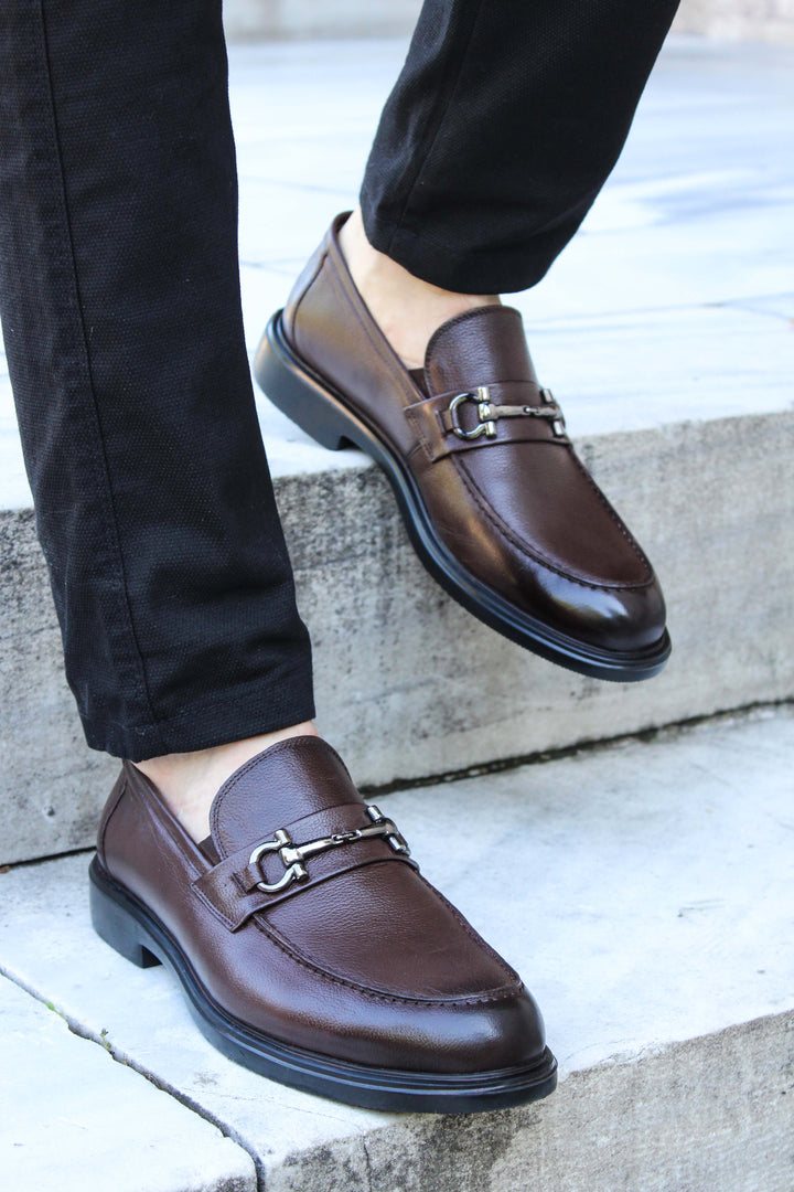 FST Genuine Leather Men's Classic Shoes 630MA309 Brown - Willich